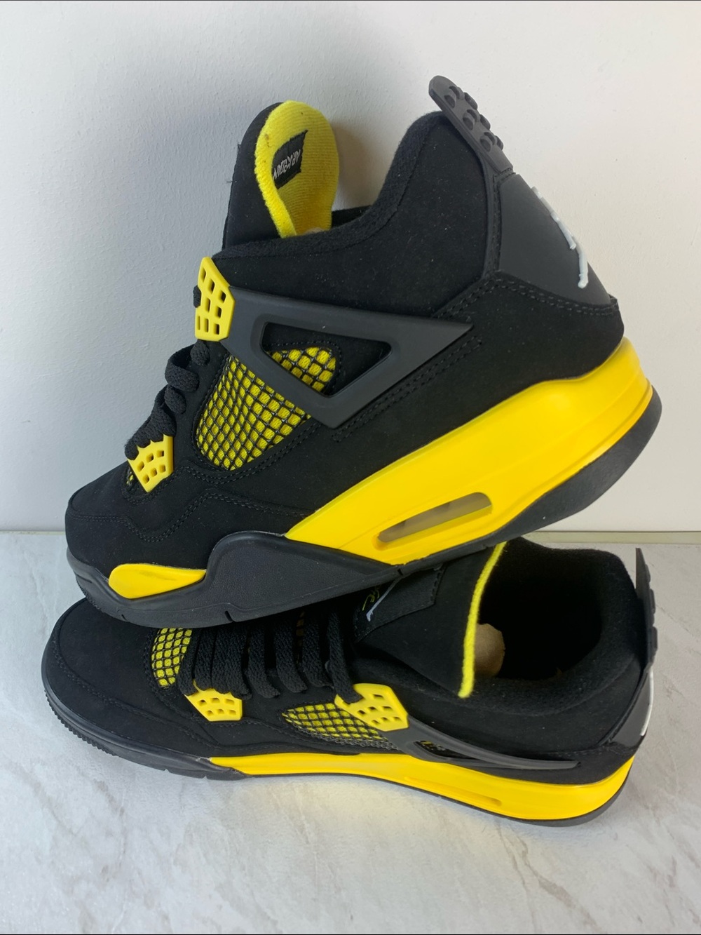 Jordan Black and Yellow Retro Basketball Sneakers - Picture 5 of 6